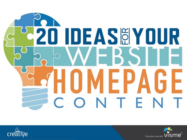 20 Ideas for your Website Homepage Content