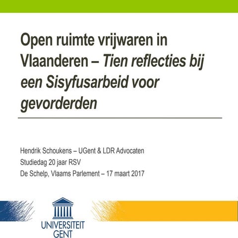 20 jaar RSV. Van structuurplanning naar beleidsplanning. Peter Cabus | PDF