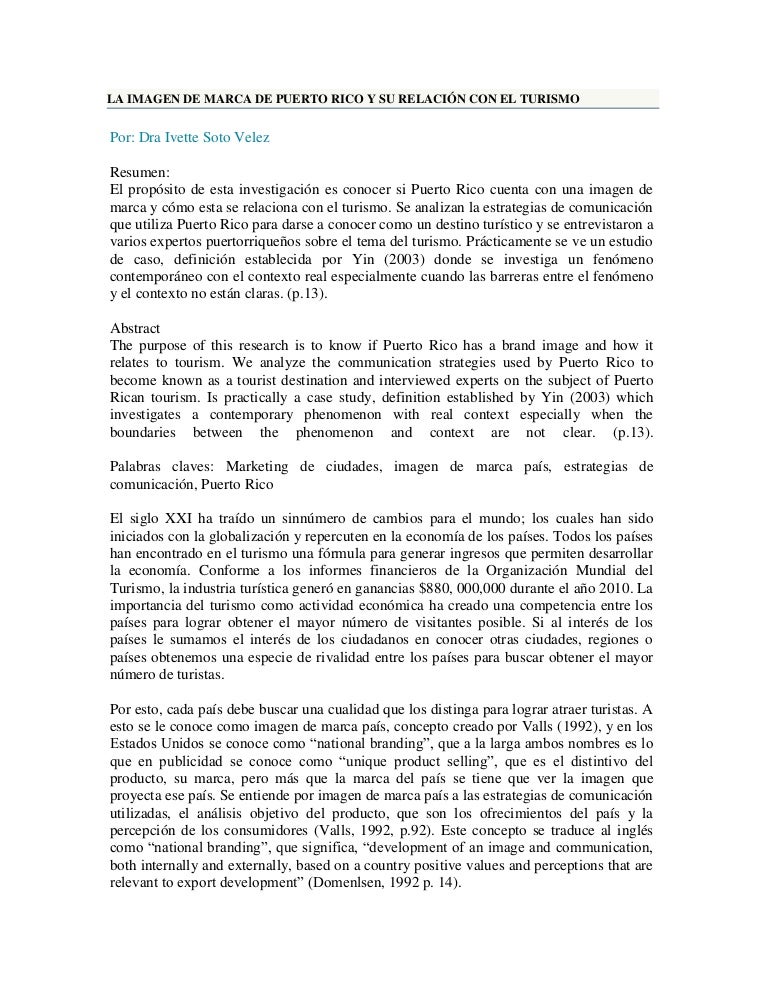 20 La Imagen De Marca De Puerto Rico Y Su Relacion Con El