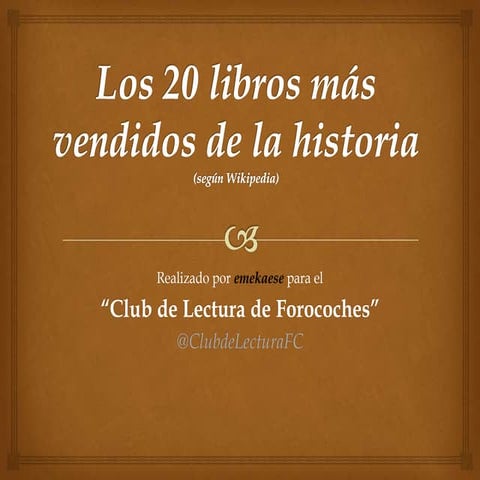 Los 20 libros más vendidos de la historia | PPTX