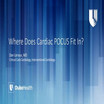 Where Does Cardiac POCUS Fit In? (Cardiac Imaging Symposium)