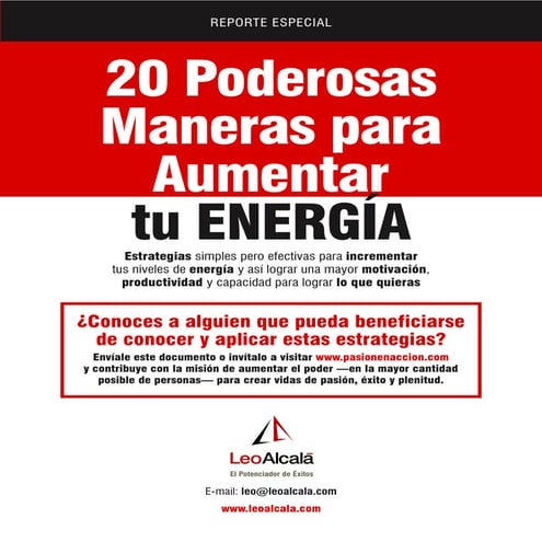 20 Maneras Aumentar Energia