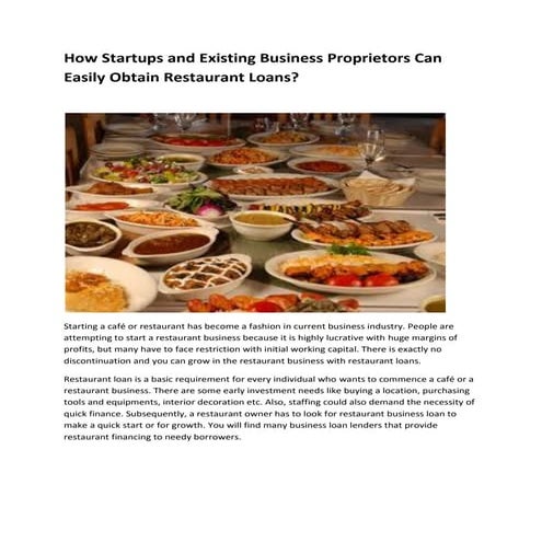 Restaurant Funding Secrets: Flexible Capital for Your Food Business | PDF