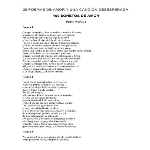 20 poemas de amor y una cancion...   pablo neruda