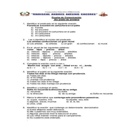 20 preguntas de prueba com  5to