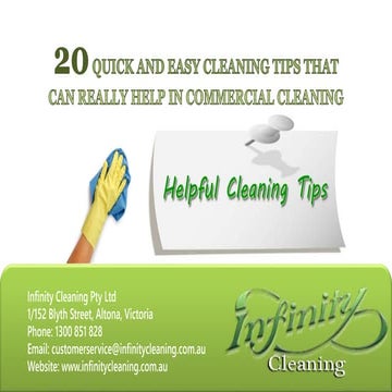 20 quick and easy cleaning tips that can really help in commercial cleaning