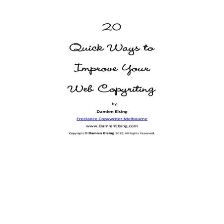 20 quick ways to improve your web copywriting