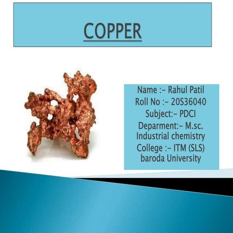 Copper manufacturing process 