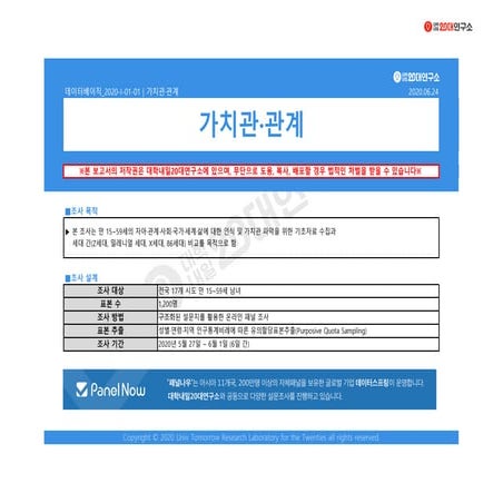 [대학내일20대연구소] [데이터베이직] 가치관·관계(6월)