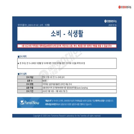 [대학내일20대연구소] [데이터플러스] 소비-식생활(10월)