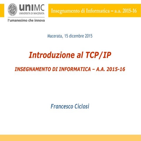 MODULO 20 –> Introduzione al TCP/IP