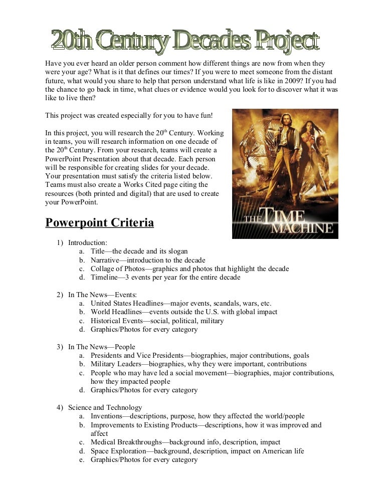 20th century decades project