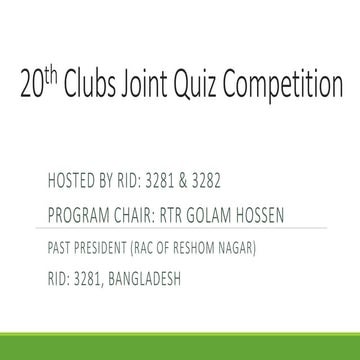 20th clubs joint quiz competition