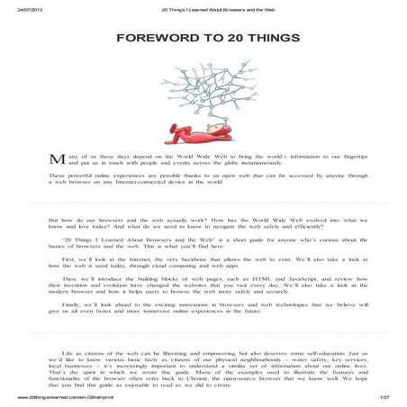 20 things I learned about Browsers and the Web