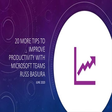 20 MORE tips to improve productivity with microsoft teams accel365 Russ Basiu...