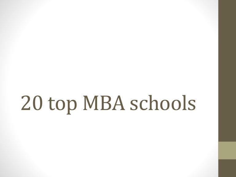 20 top MBA schools