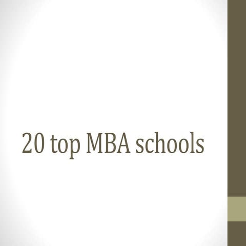 20 top MBA schools