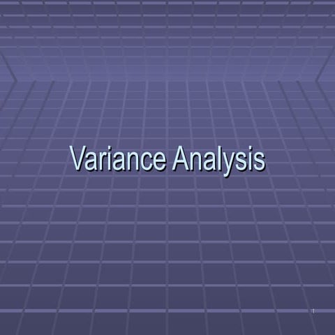 Variance Analysis