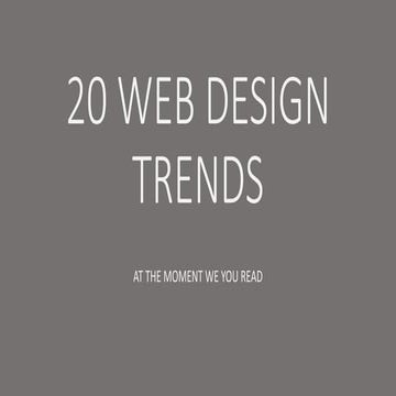 20 web design trends - at the moment