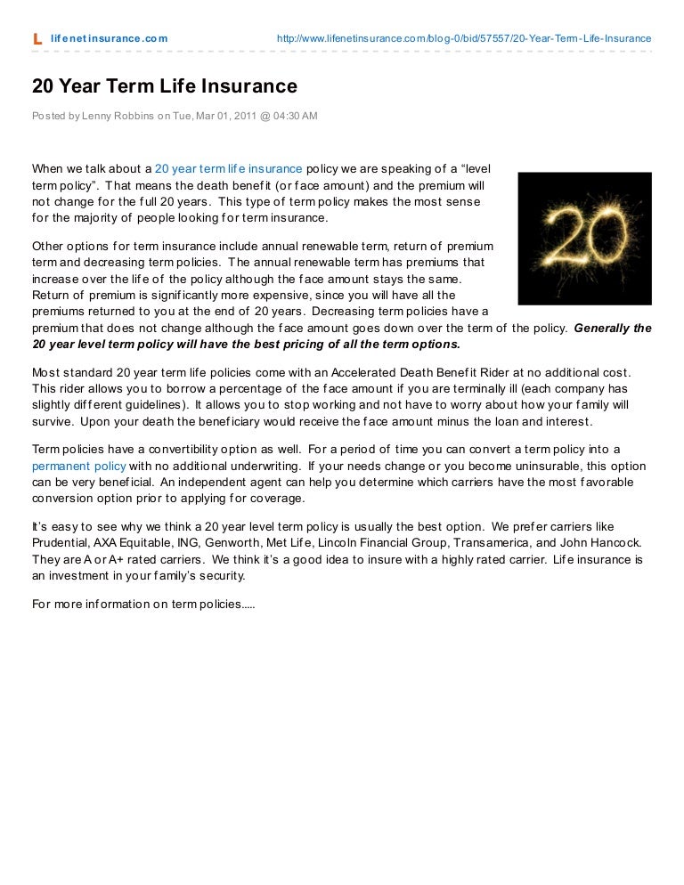 Level Term Insurance Rider / Term Rider Information Advisor Legal