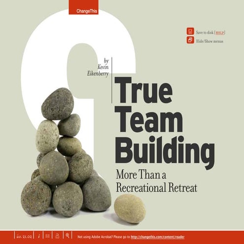 CHANGETHIS True Team Building: More Than a Recreational Retreat
