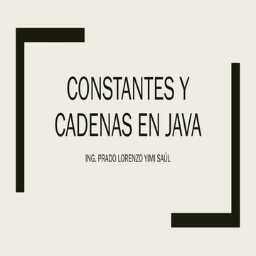 Uso de cadenas en java | PPTX