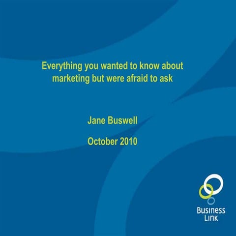 21.10.10 everything you wanted to know about marketing (Weymouth, Dorset)
