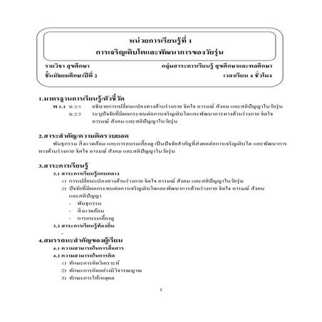 สุขฯ ม.2 หน่วย 1