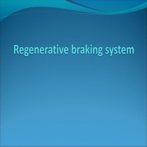 Regenerative braking system