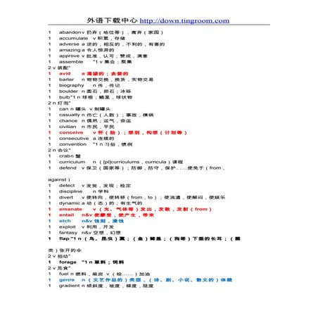 21天托福核心单词