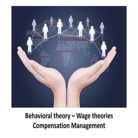 Behavioral theory – wage theories   compensation management - Manu Melwin Joy