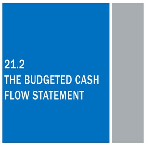 21.2 The Budgeted Cash Flow Statement