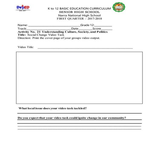 21 Understanding Culture, Society & Politics