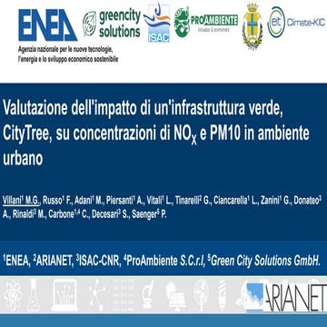 Valutazione dell'impatto di un'infrastruttura verde CityTree su concentrazion...