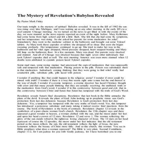 21. Babylon   The Mystery of Revelation NOTES