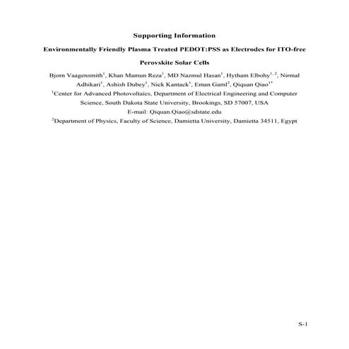 Fabrication of Organic bulk Heterojunction Solar Cell | PPTX