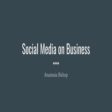Social Media on Business - Marketing