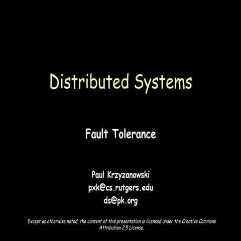 Fault Tolerance (Distributed computing)