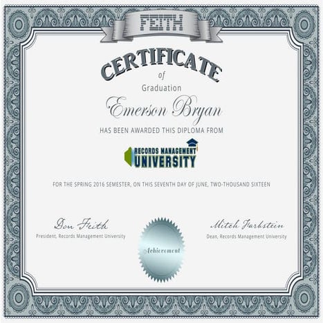 Feith - Records Management Diploma