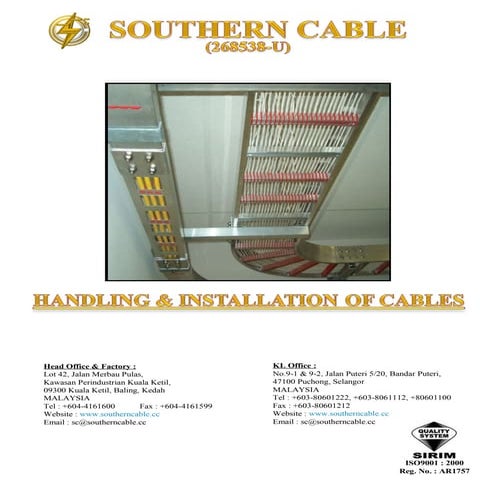 21 handling & installation of cables | PPT