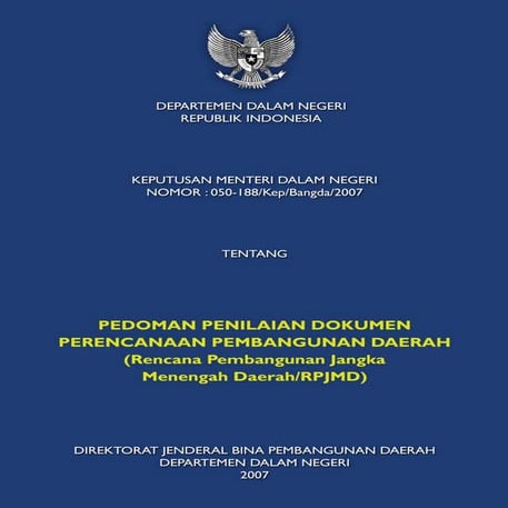 Pedoman Penilaian Dokumen Perencanaan Pembangunan Daerah (Rencana ...