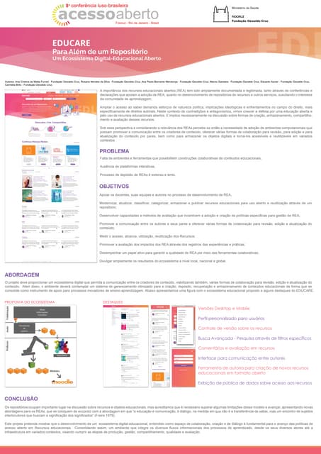 Educare para além de um repositório – um ecossistema digital-educacional aberto - CONFOA 2017