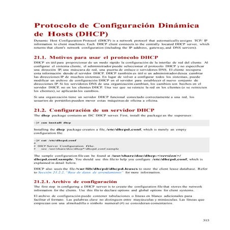 21  protocolo de configuración dinámica de hosts dhcp