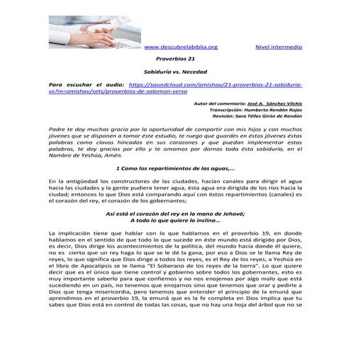 21 provervios 21 saviduria vs. necedad