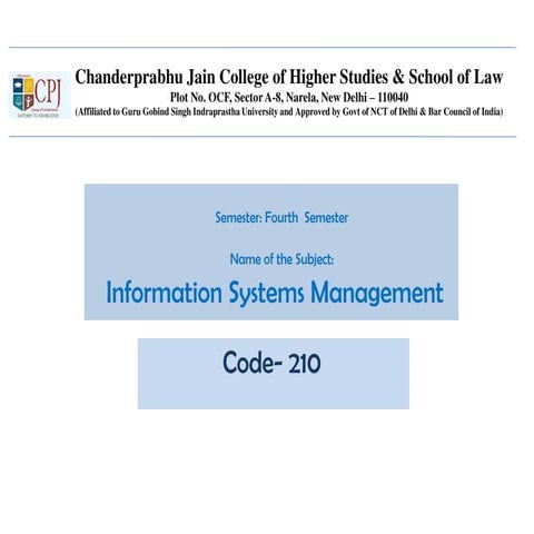 Information Systems Management 
