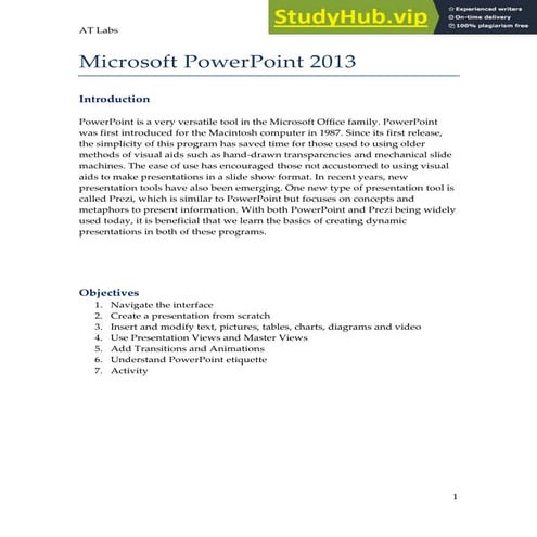 Microsoft PowerPoint Basic features | PDF