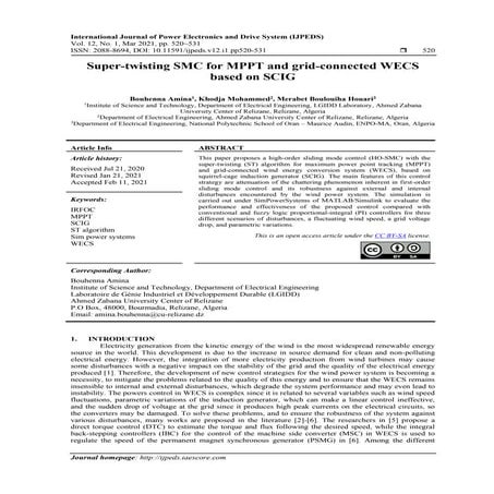 Super-twisting SMC for MPPT and grid-connected WECS based on SCIG