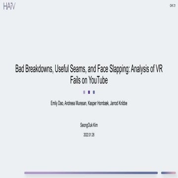 Bad Breakdowns, Useful Seams, and Face Slapping: Analysis of VR Fails on YouTube