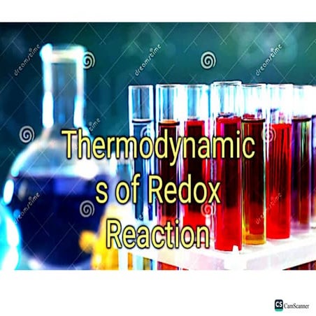 Thermodynamics of Redox reaction