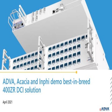 ADVA, Acacia and Inphi demo best-in-breed 400ZR DCI solution